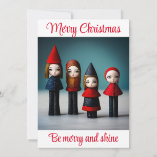 Merry Christmas be merry and shine Holiday Card