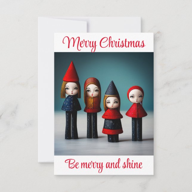 Merry Christmas be merry and shine Thank You Card (Front)