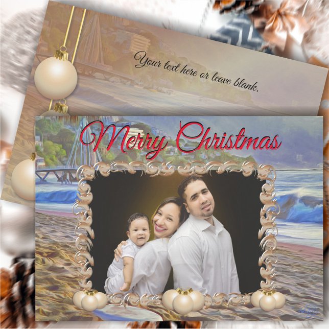 Merry Christmas Beach Family 786 Holiday Card (Creator Uploaded)
