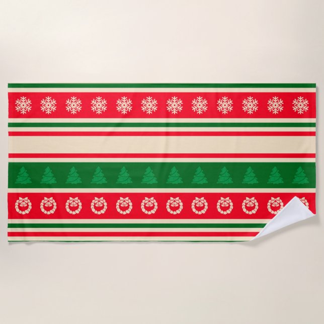 Merry Christmas Beach Towel (Front)