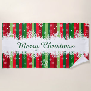 Merry Christmas Beach Towel