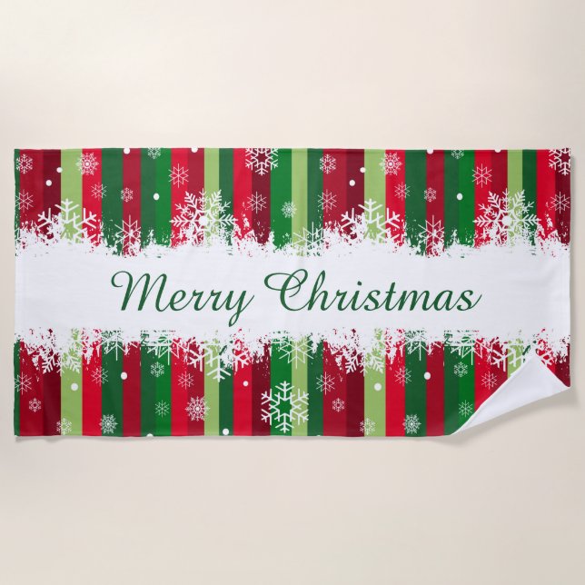 Merry Christmas Beach Towel (Front)