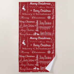 Merry Christmas Beach Towel