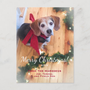 Merry Christmas Beagle Customisable Holiday Postcard