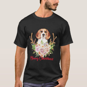 Merry Christmas Beagle Dog Sublimation Happy Chris T-Shirt