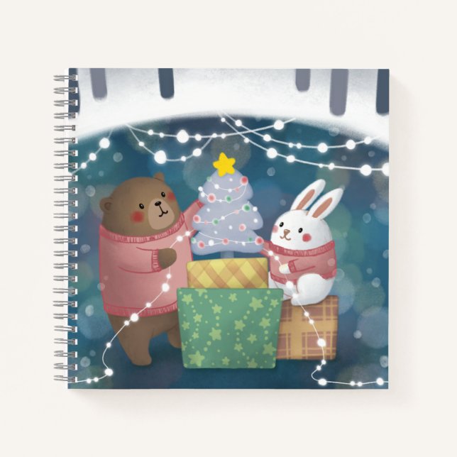 Merry Christmas: Bear & Bunny Notebook (Front)