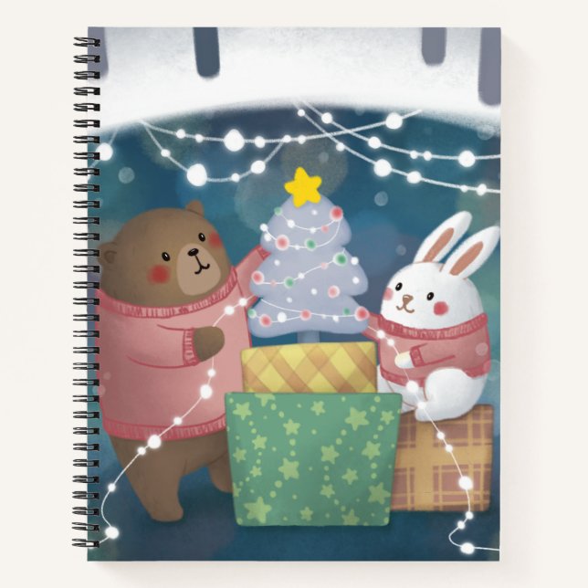 Merry Christmas: Bear & Bunny Notebook (Front)