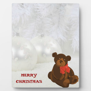 Merry Christmas Bear Plaque