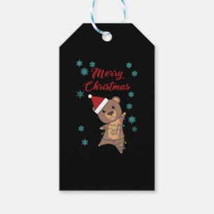 Merry Christmas Bear Snow Winter Bear Teddy Gift Tags