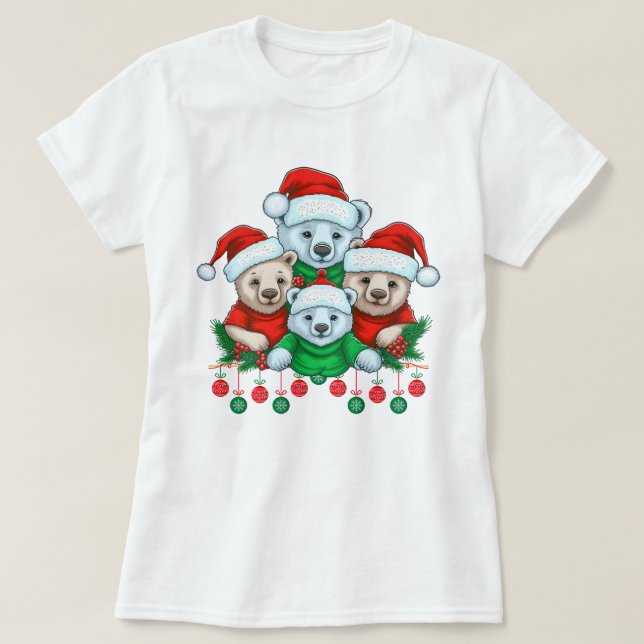 Merry Christmas Bear Squad T-Shirt (Design Front)