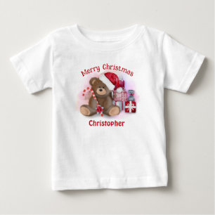 Merry Christmas Bear Toddler Kids Baby Christmas T-Shirt