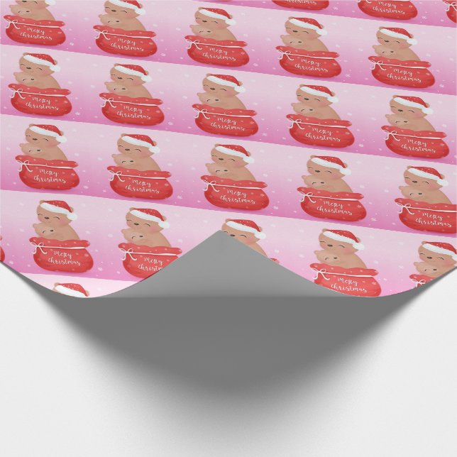 Merry Christmas Bears Wrapping Paper (Corner)