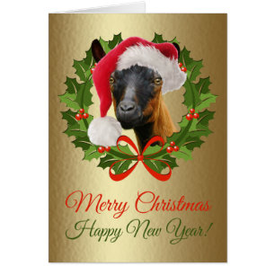 Merry Christmas Beautiful Oberhasli Goat Art