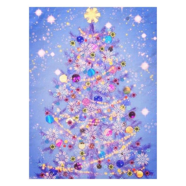 Merry Christmas BeautifulChristmas Tree Tablecloth (Front)