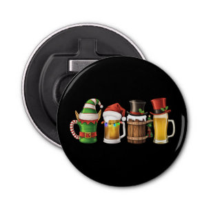 Merry Christmas Beers Drinking Santa Beer Lover Bottle Opener