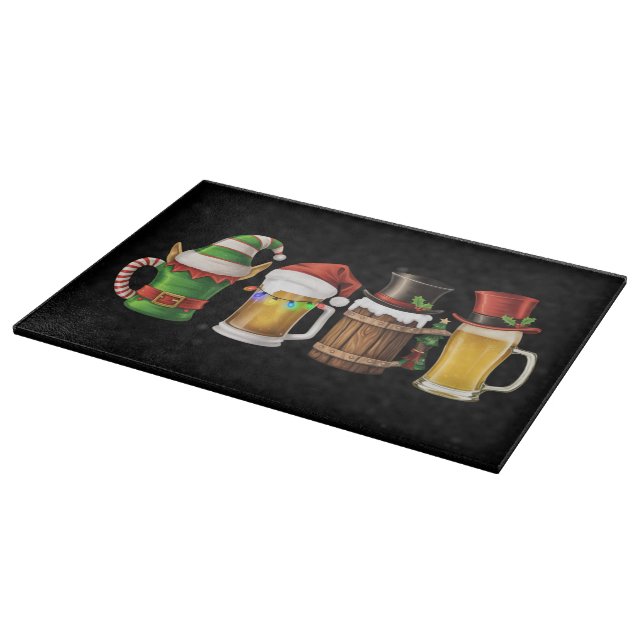 Merry Christmas Beers Drinking Santa Beer Lover  Cutting Board (Corner)