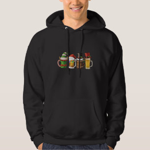 Merry Christmas Beers Drinking Santa Beer Lover Hoodie