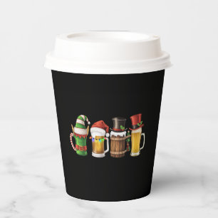 Merry Christmas Beers Drinking Santa Beer Lover Paper Cups