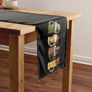 Merry Christmas Beers Drinking Santa Beer Lover Short Table Runner