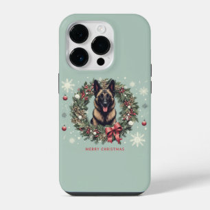 Merry Christmas Belgian Malinois Dog Xmas iPhone 14 Pro Case