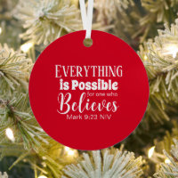 Merry Christmas Believe Bible Verse Christian Red