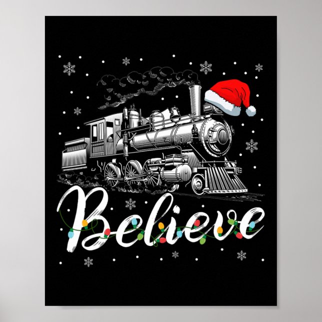 Merry Christmas Believe In Santa Claus Family Xmas Poster (Front)