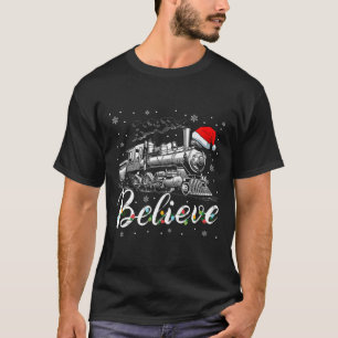 Merry Christmas Believe In Santa Claus Family Xmas T-Shirt