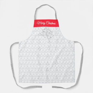Merry Christmas Bells and Trees Holiday Apron