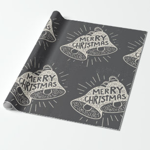 Merry Christmas Bells Chalkboard look  Wrapping Paper