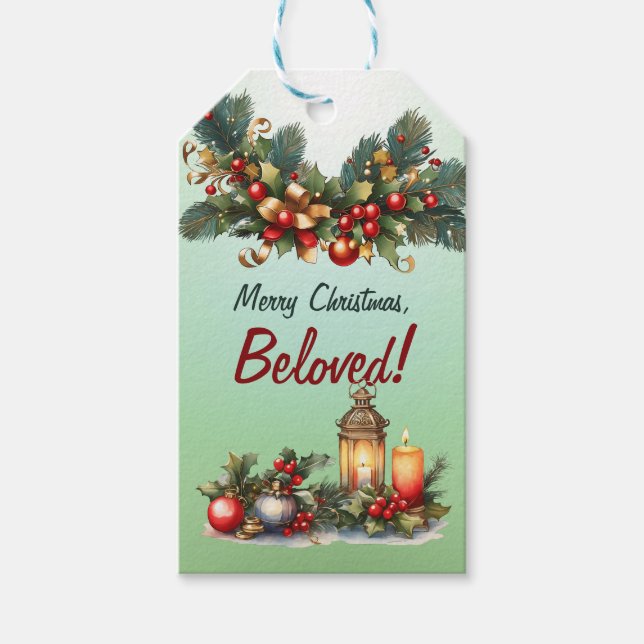 Merry Christmas, Beloved! Customisable Gift Tags (Front)