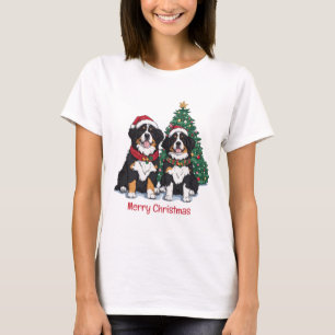Merry Christmas Bernese Mountain Dogs T-Shirt