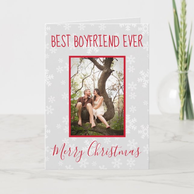 Merry Christmas Best Boyfriend Ever Holiday Card (Front)