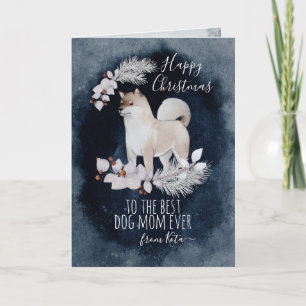 Merry Christmas Best Dog Mum Personalised Pet Holiday Card