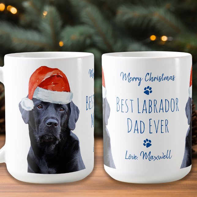 Merry Christmas Best Labrador Dad Ever Black Lab Coffee Mug (Creator Uploaded)