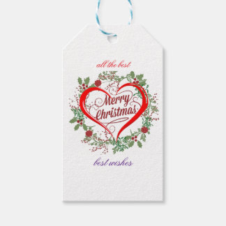 Merry christmas best  wishes  gift tags