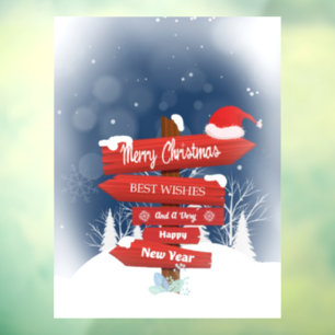 Merry Christmas Best Wishes Window Cling