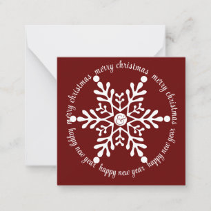 Merry Christmas Big White Snowflake, with Photo Card