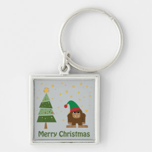 Merry Christmas Bigfoot Key Ring