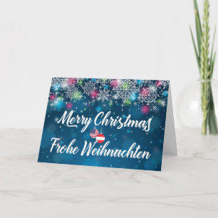 Merry Christmas Bilingual Austrian American Card