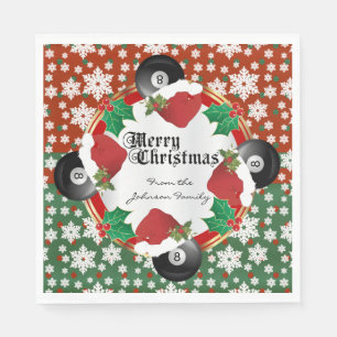 Merry Christmas Billiards Lovers Napkin