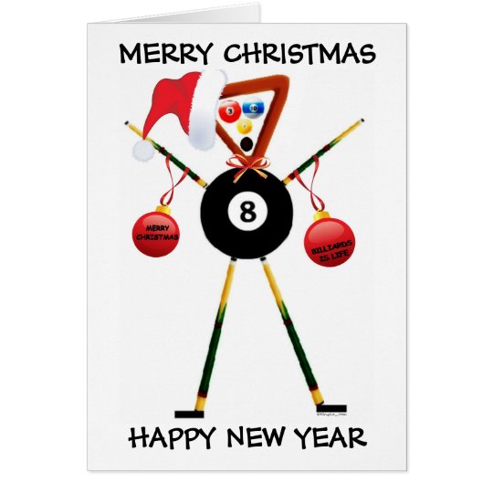 Merry Christmas Billiards Player Card