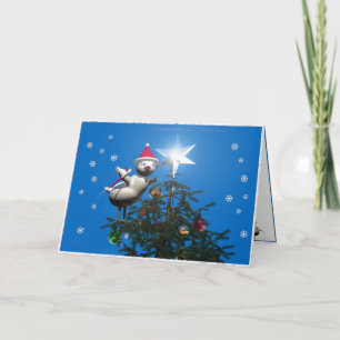 Merry Christmas Bird Holiday Card