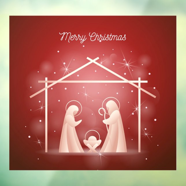 Merry Christmas Birth of Jesus Window Cling (Sheet 3)