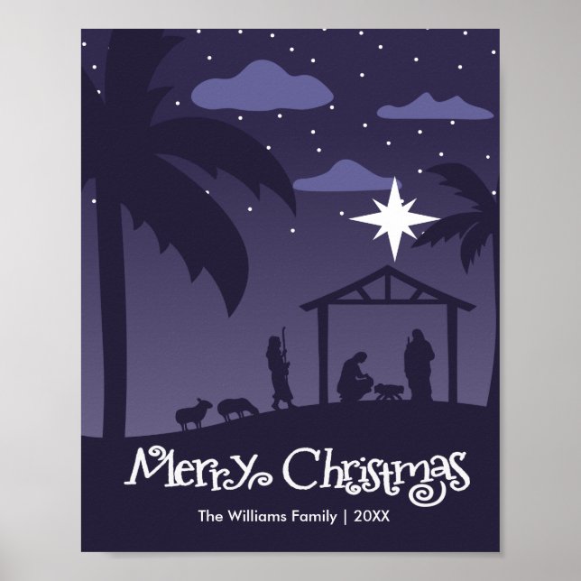 merry christmas | birth of the baby Jesus Poster (Front)