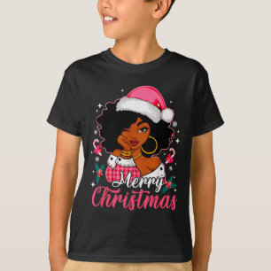 Merry Christmas Black Afro African American Girl S T-Shirt