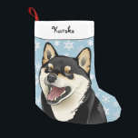 Merry Christmas Black and Tan Shiba Inu Stocking<br><div class="desc">Sassy Shiba Inu in a trio of colours!</div>