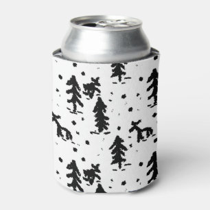 Merry Christmas! Black and white Can Cooler