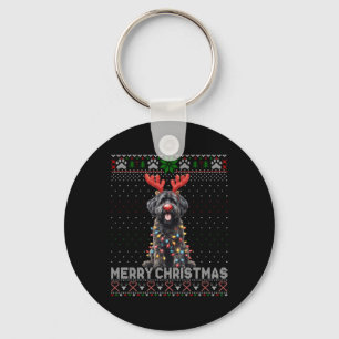 Merry Christmas Black Ao Dog Lover Ugly Xmas T Shi Key Ring