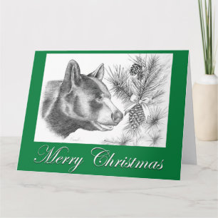 Merry Christmas Black Bear Card