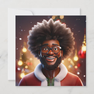 Merry Christmas Black Bruh Santa Melanin Xmas Fun Holiday Card